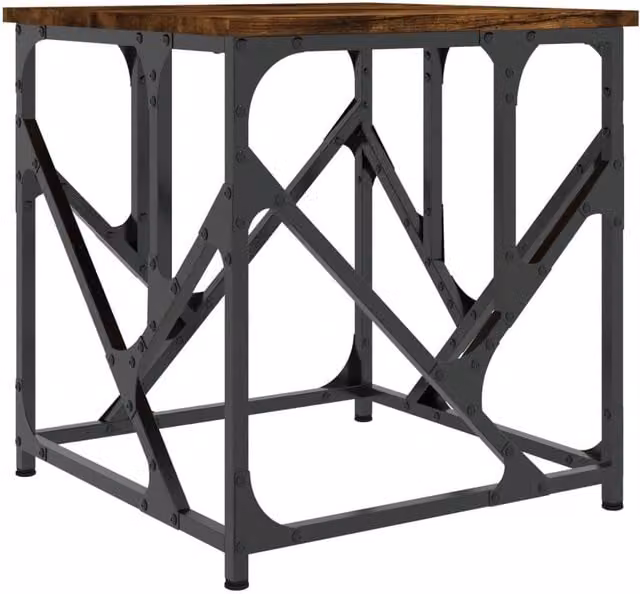 Berkfield Home Smoked Oak Coffee Table in Brown, W/D/H: 45 x 45 x 47.5 cm – 1