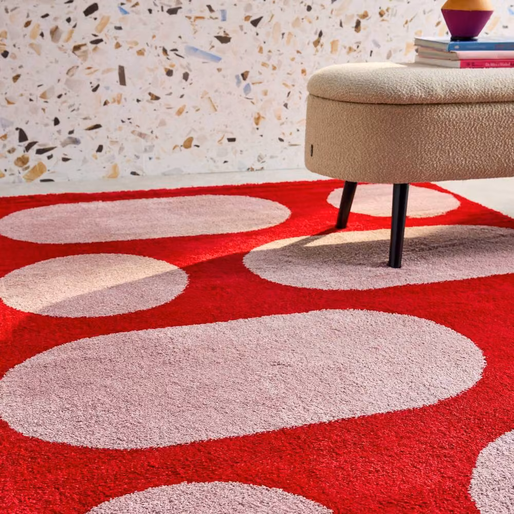 Sweekeek Modern Abstract Indoor Rug in Red, W: 160 cm, D: 230 cm – 3