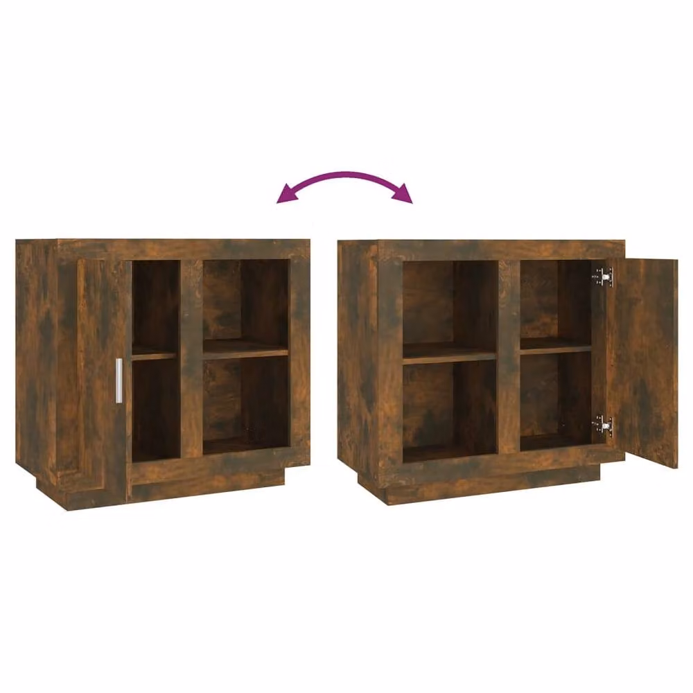 Berkfield Home Smoked Oak Sideboard in Brown, W/D/H: 80 x 40 x 75 cm – 4