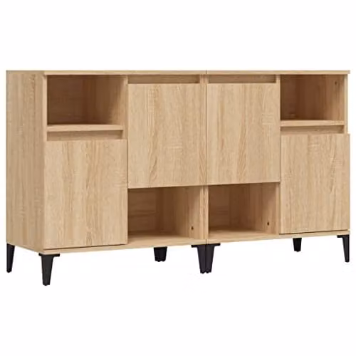vidaXL Set of 2 Sideboards in Sonoma Oak Brown, W/D/H: 60 x 35 x 70 cm – 1