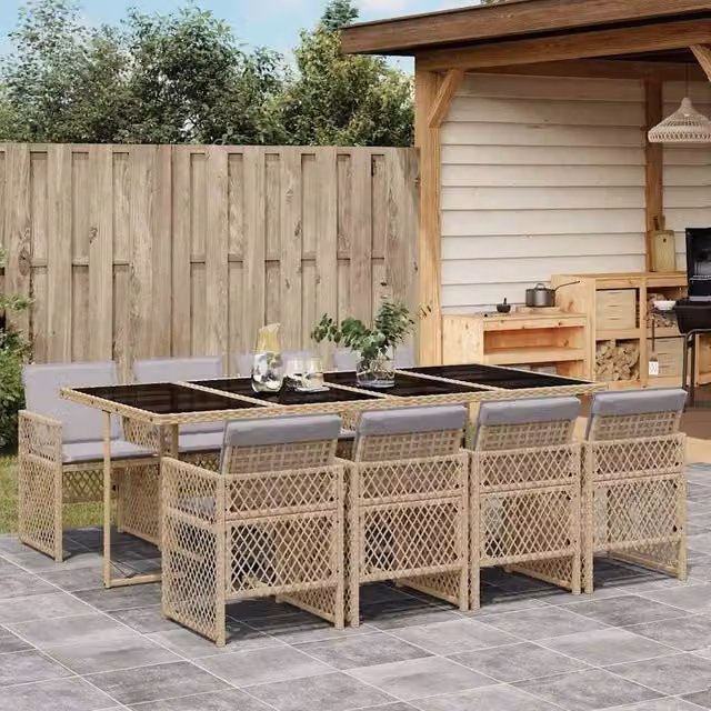 Berkfield Home Garden Dining Set in Beige