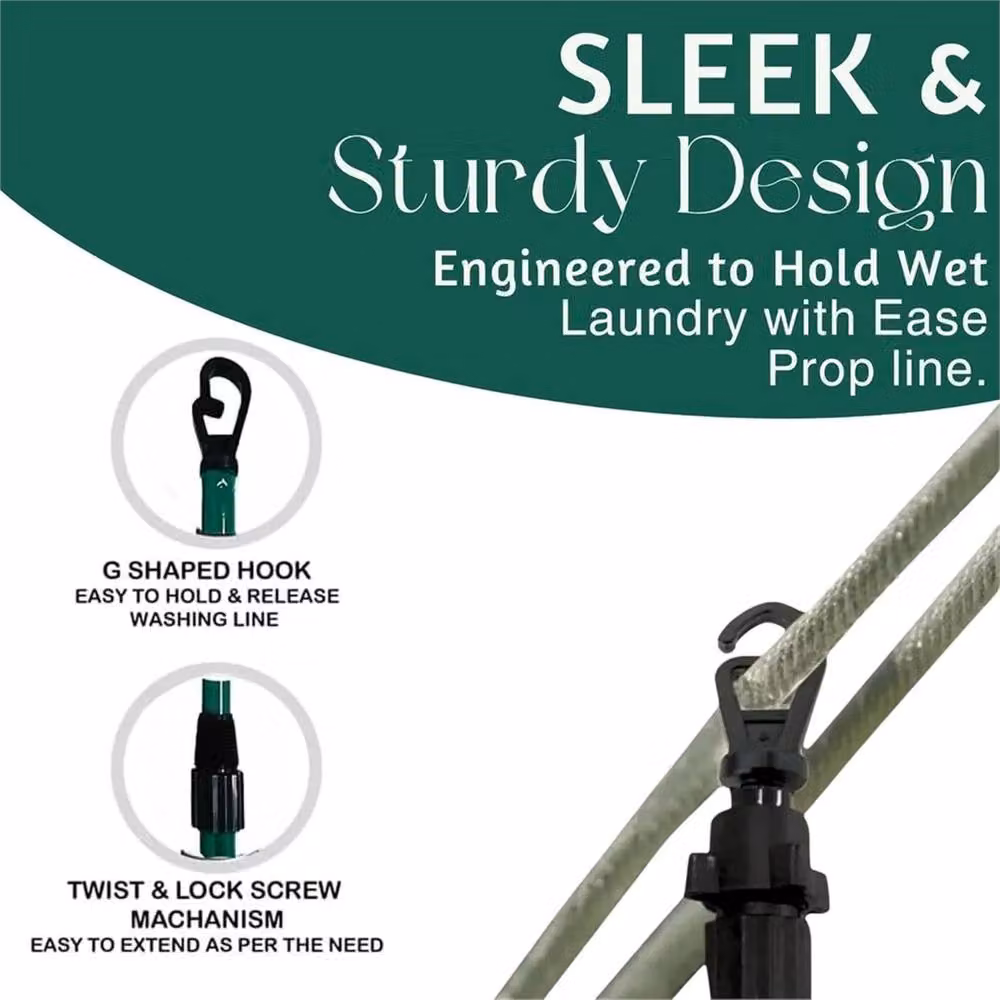 Nordara Extendable Clothes Washing Line Prop in Black – 5