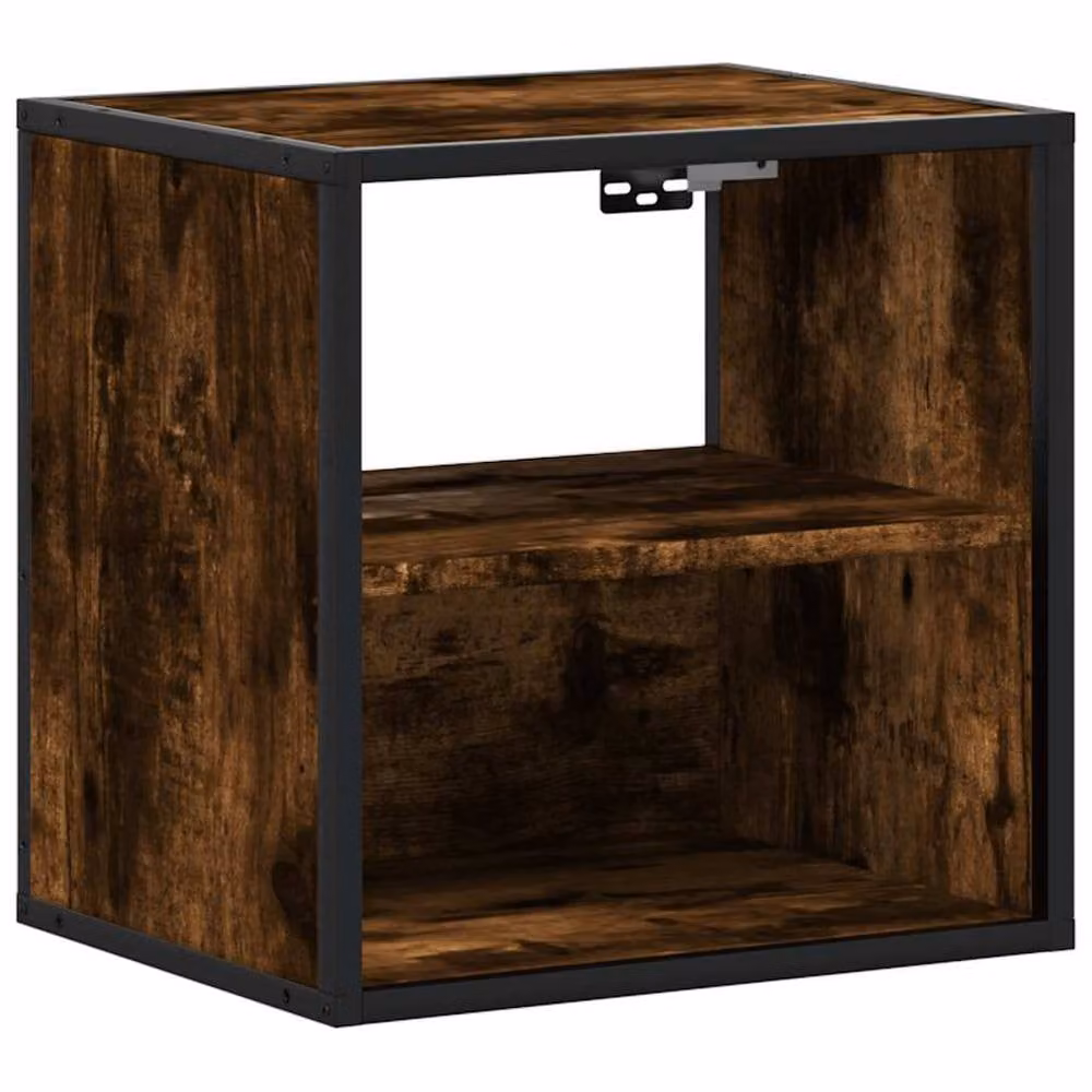 Berkfield Home Set of 2 Wall-mounted Bedside Cabinets in Smoked Oak Brown, W: 40 cm, D: 31 cm, H: 39.5 cm – 5
