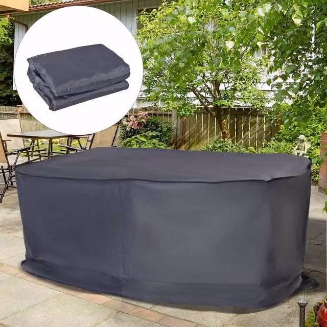 Outsunny Grey Waterproof Polyester Sofa Furniture Cover with Elastic Band