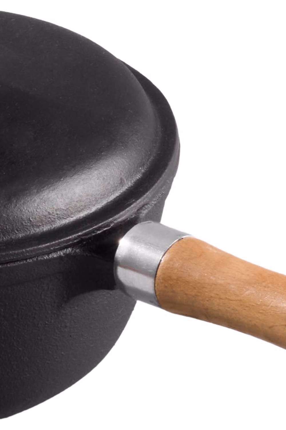Garden Sanctuary Uncoated Cast Iron Milk Pot with Glass Lid and Handle in Black – 6