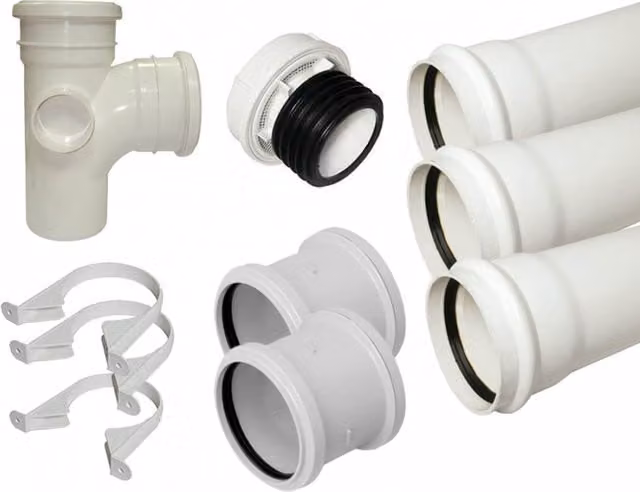 FloPlast Ring Seal Soil Stack Complete Kit with External Air Valve, 110mm, White