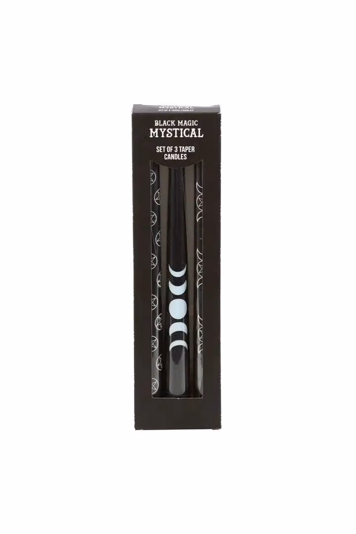 KDMD Set of 3 Black Magic Mystical Taper Candles – 2