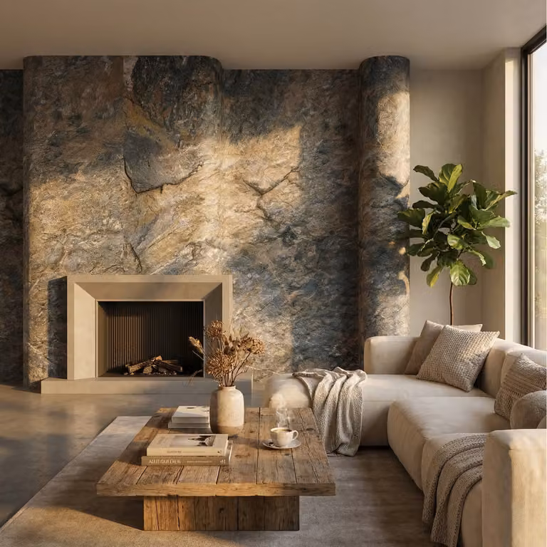RockFlex Grey Stone Look Polyurethane Wall Cover Panel, W: 120 cm, H: 60 cm