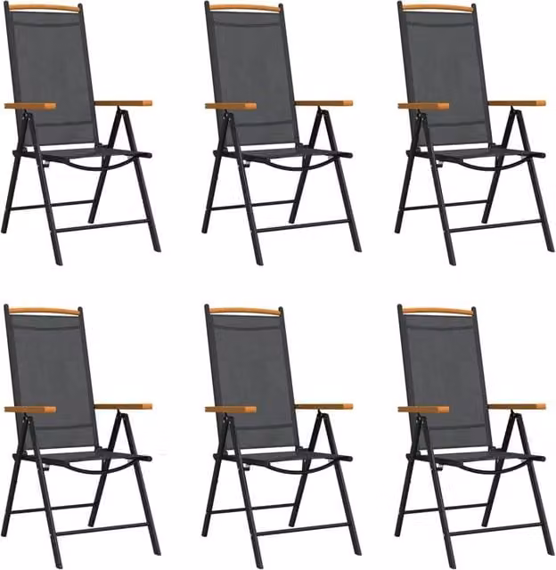 Berkfield Home Beautiful 7 Piece Garden Dining Set in Black and Brown Aluminium