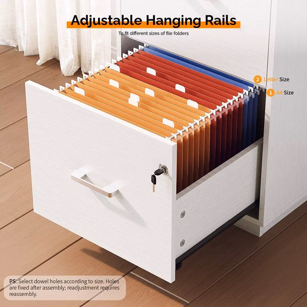 EONLION White Lockable 3 Drawer File Cabinet – 4