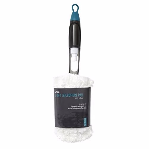 JVL Car Care 2 in 1 Microfibre Squeegee with Refillable Spray Bottle, Petrol and Grey, W/D/H: 41 x 17 x 10 cm