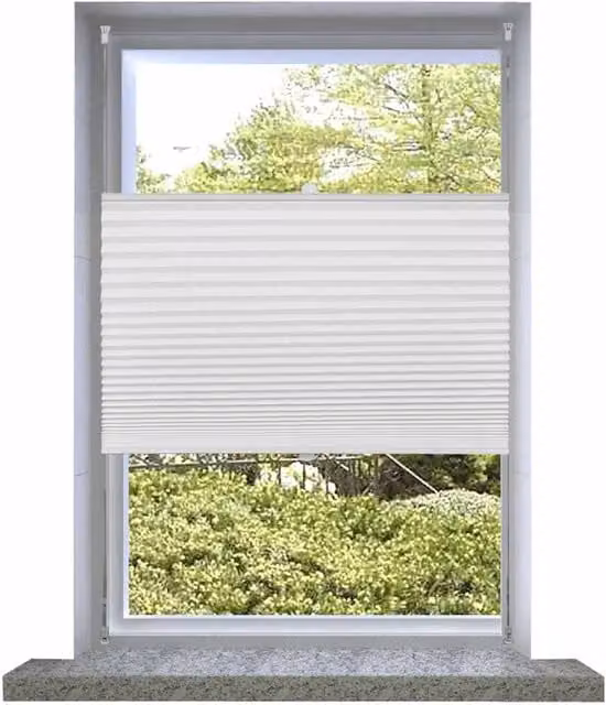 Berkfield Home White Single Pleat Plisse Blind, W: 70 cm, H: 125 cm – 1