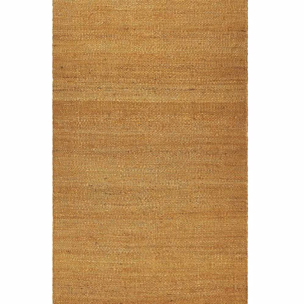Wyld and Coco Handwoven Yellow and Brown Jute Rug with Fringes, W/L: 80 x 150 cm – 2