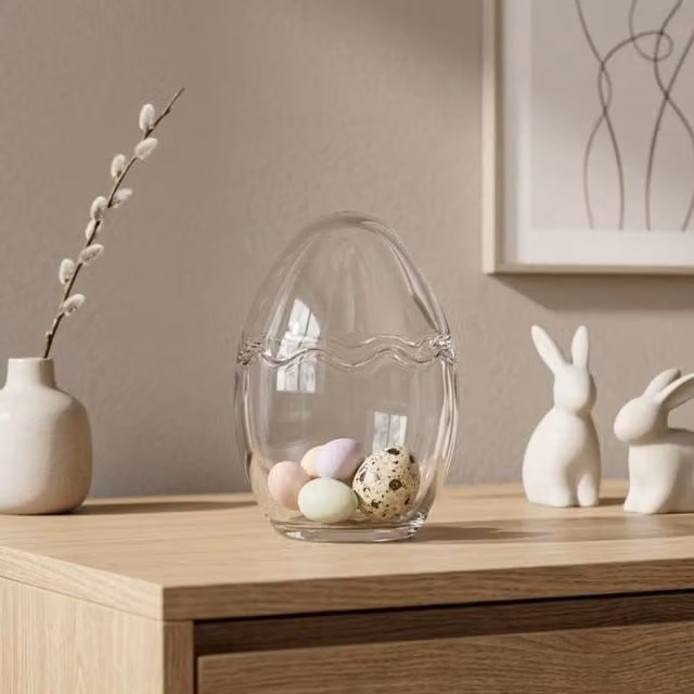 Garden Greatness Springtime Easter Egg Glass Jar in Transparent