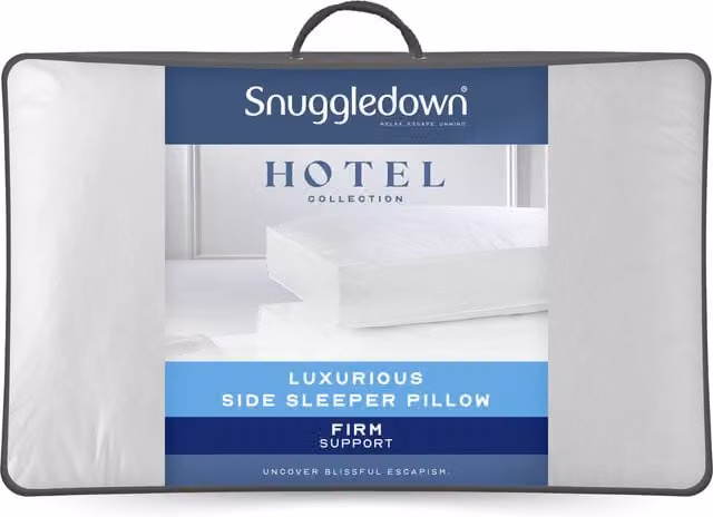Snuggledown Hotel Side Sleeper Pillow, White, Firm Polyester and Cotton Blend
