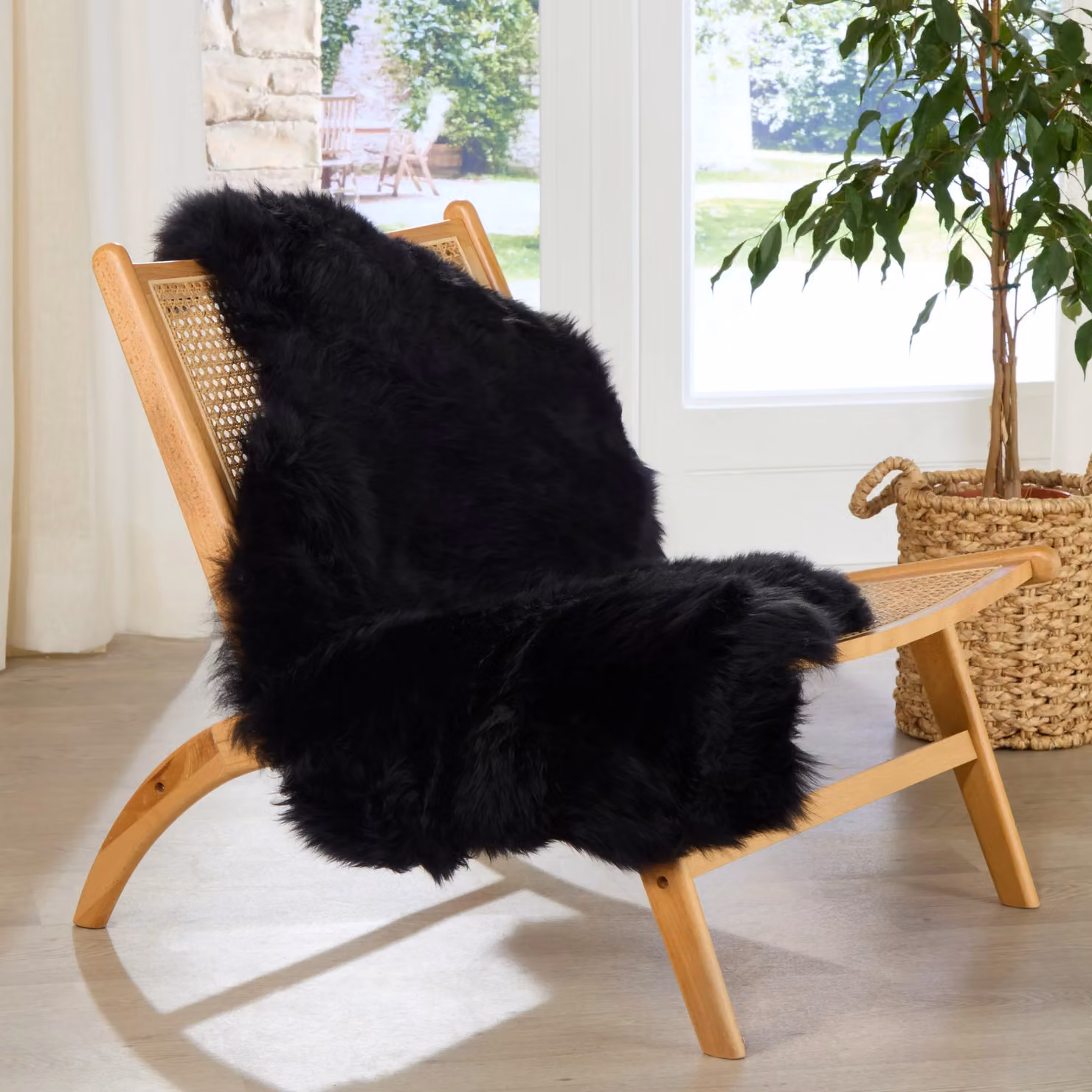 Native Natural Black Organic Sheepskin Rug, W/D: 60 x 120 cm – 2