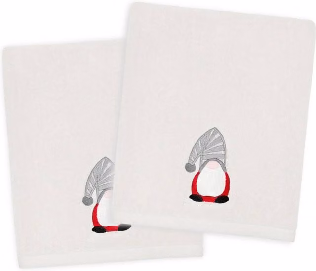 Allure Bath Fashions Pack of 2 Gonk Design Christmas Hand Towels, 100% Cotton, Grey, W/H: 50 x 90 cm – 1
