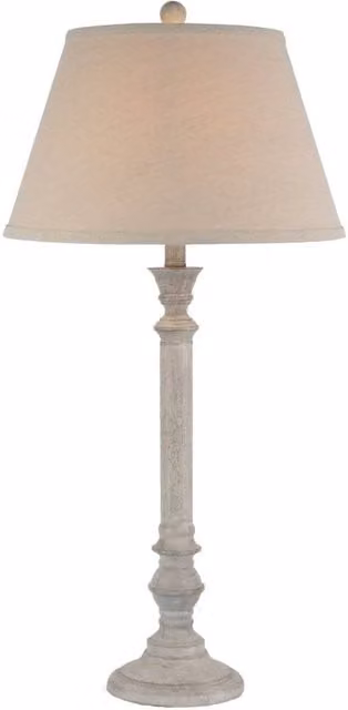 KDMD Liora Modern Table Lamp with Brown and Beige Fabric Linen Shade