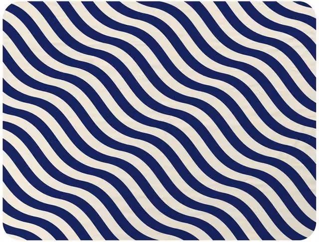 Benjamin Tate Design Wavey Lines Geometric Fleece Blanket in Blue or Beige, W/H: 120 x 150 cm – 2