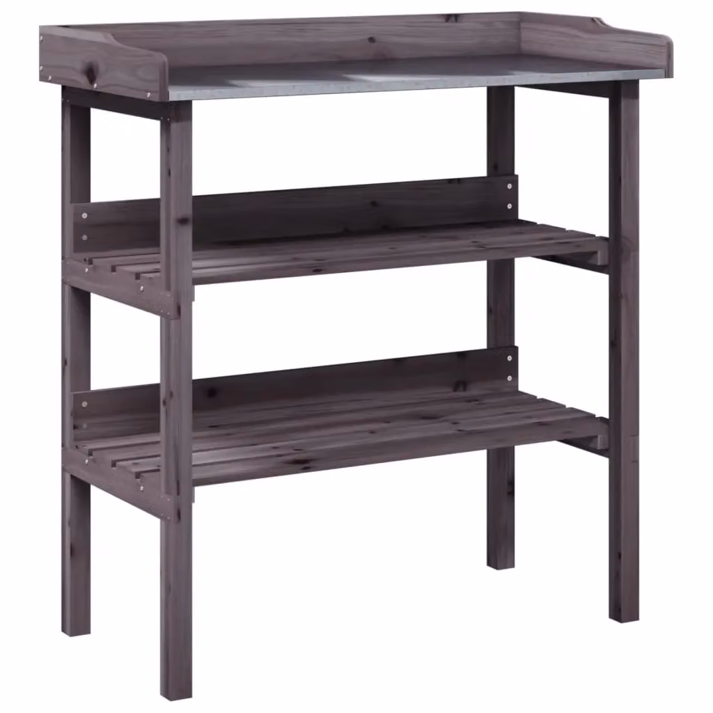 Berkfield Home Grey Plant Table with Shelves, W/D/H: 78 x 38 x 82.5 cm – 2