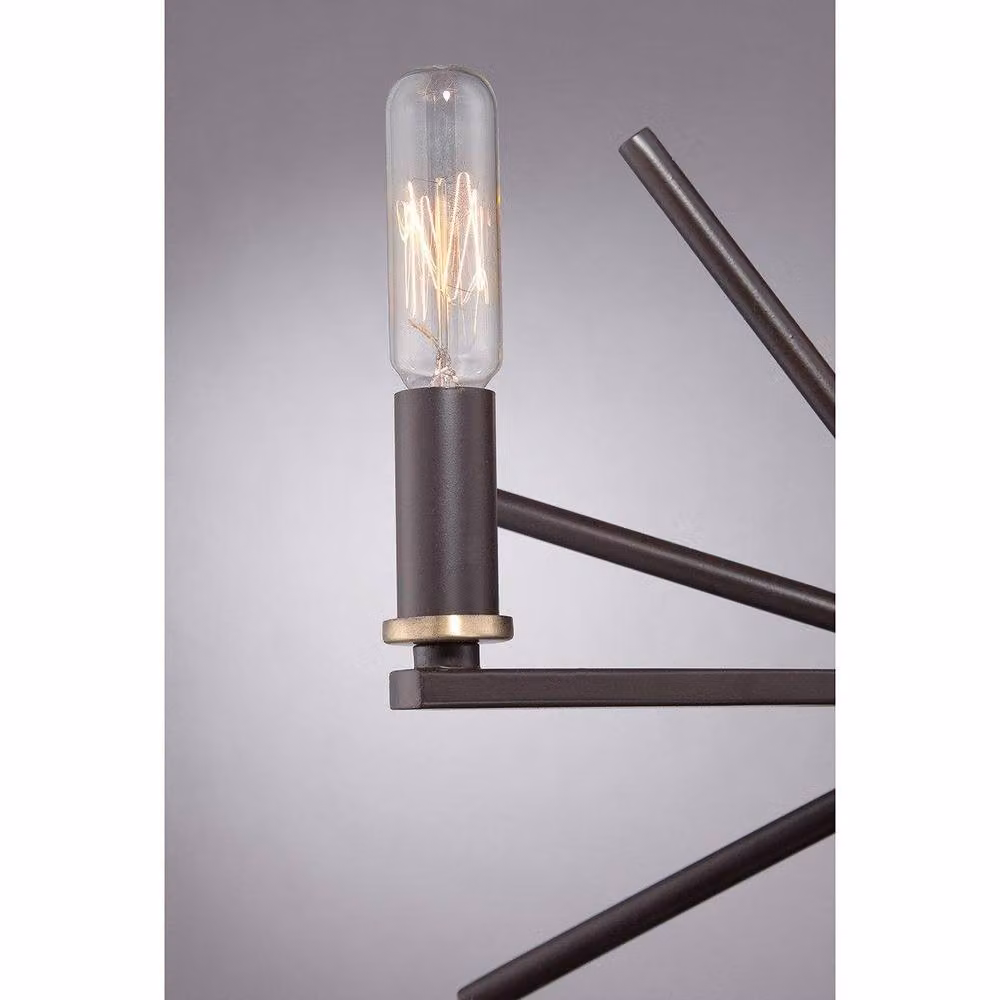 Netlighting Carnegie 3 Light Ceiling Pendant in Western Bronze and Brown with E14 Vintage Style – 2