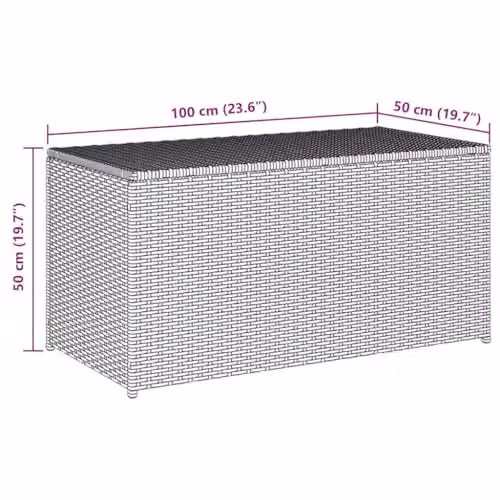 vidaXL Modern Black Poly Rattan Garden Storage Box W/D/H: 100 x 50 x 50 cm – 3