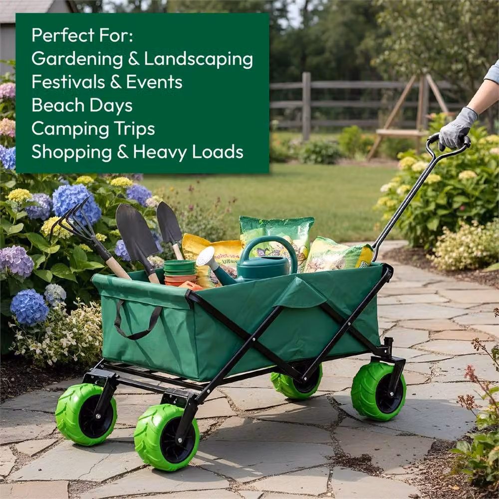 SPETLEK Folding Garden Trailer in Green – 3