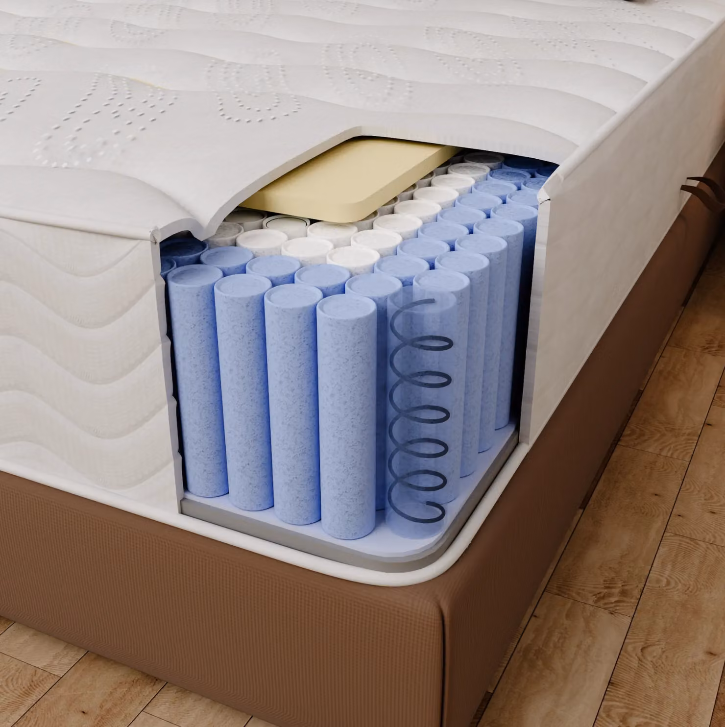 DFI Beds & Home Sleepwell Hybrid Memory Foam Mattress, Antibacterial, White and Beige, W: 120 cm, D: 200 cm, H: 25 cm – 6