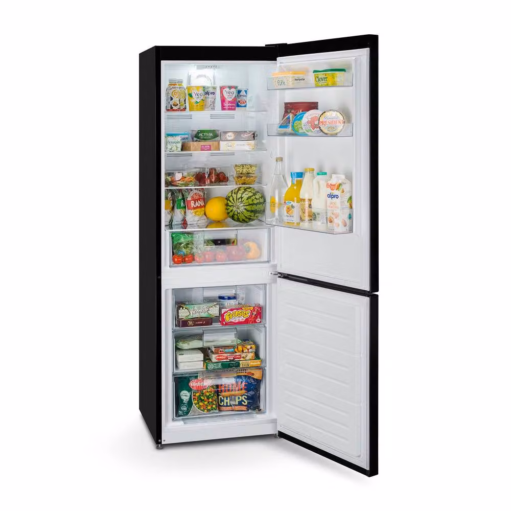 Montpellier Black Retro No Frost Freestanding Fridge Freezer with 395L Capacity and E Energy Rating, H: 207 cm, W: 59.5 cm, D: 60 cm – 3