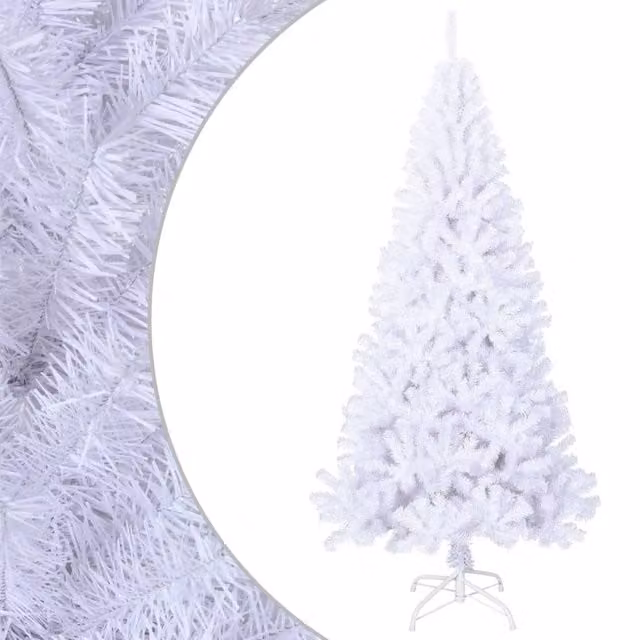 Berkfield Home Artificial White Christmas Tree with Thick PVC Branches, Height: 240 cm