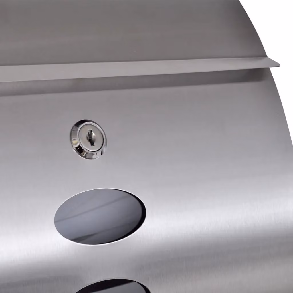Berkfield Home Stainless Steel Mailbox on Stand in Silver – 2