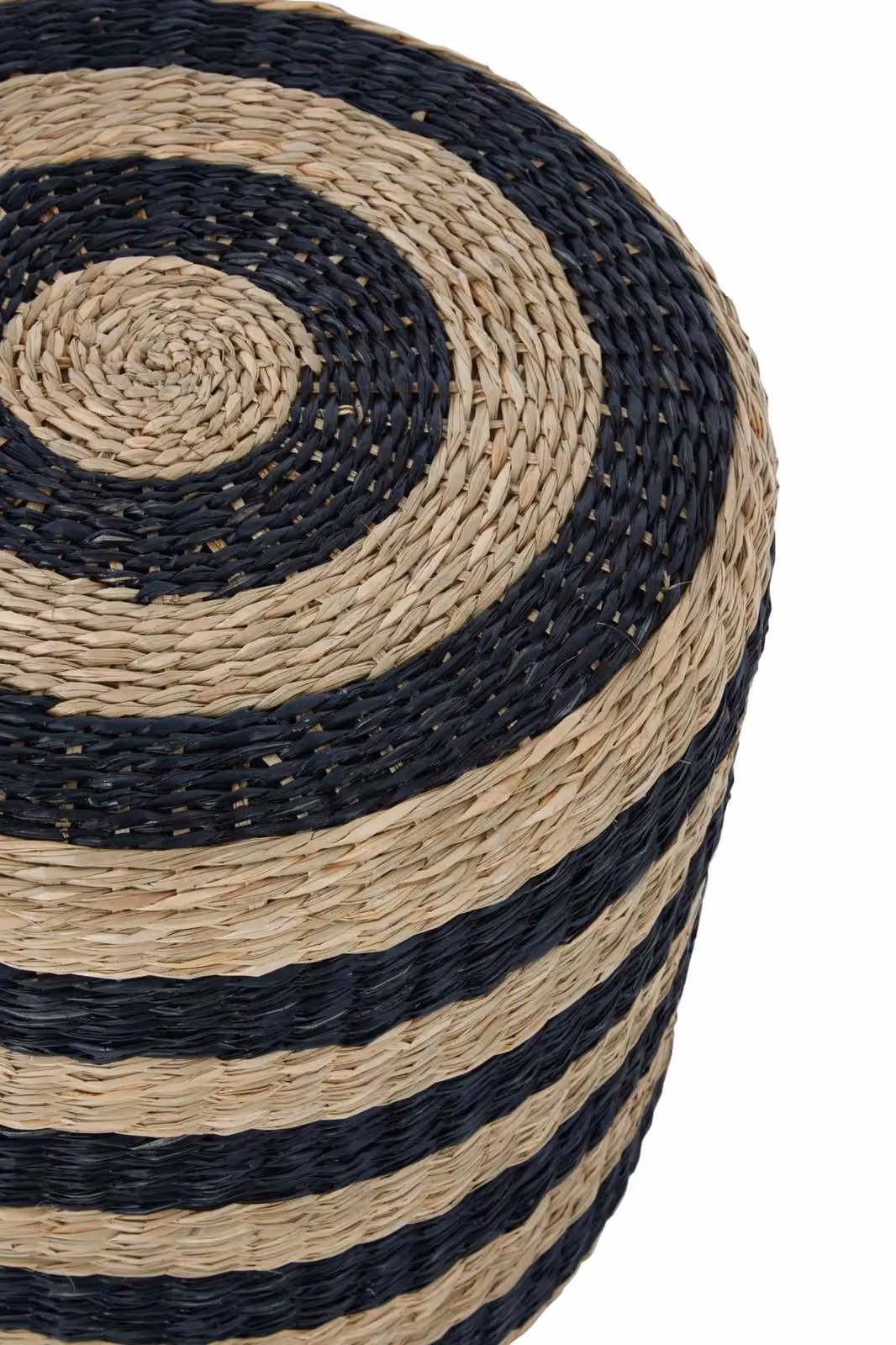 Orsina Striped Seagrass Pouffe in Natural Multicolour – 4