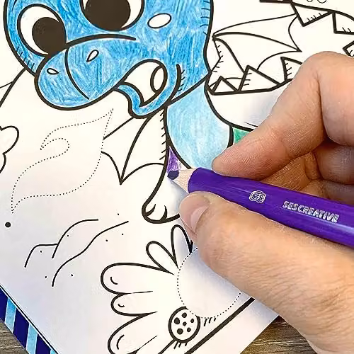 SES Creative 00115 Metallic 3 in 1 Activity Book with Mosaic Gluing in Multicolour, Red and Blue