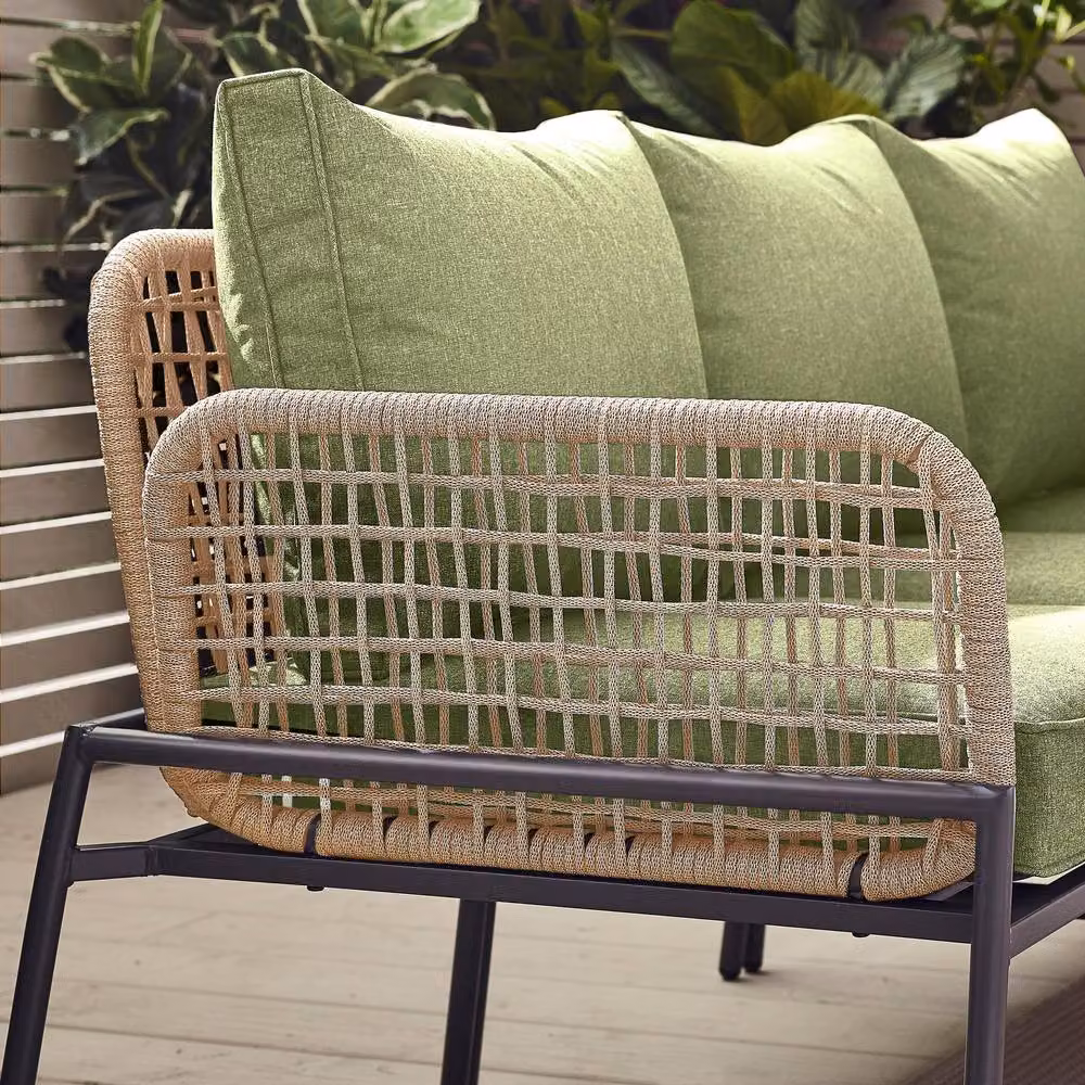 FurnitureboxUK Maldives 5 Seat PE Rattan Outdoor Garden Sofa Set in Green – 3