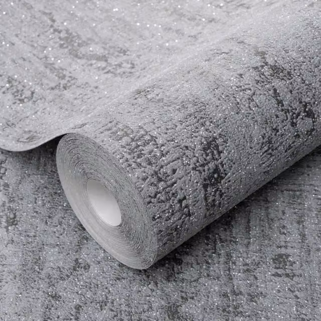 Erismann Patina Shimmer Abstract Wallpaper in Charcoal Grey