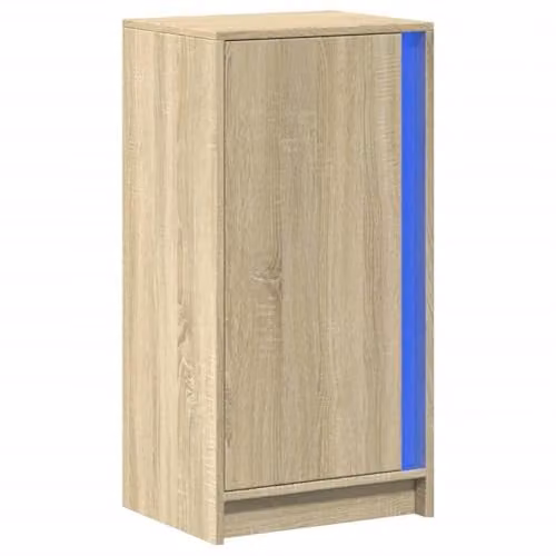 vidaXL Modern Sideboard in Sonoma Oak with Integrated LED Lighting, W: 42.5 cm, D: 34 cm, H: 85 cm – 1