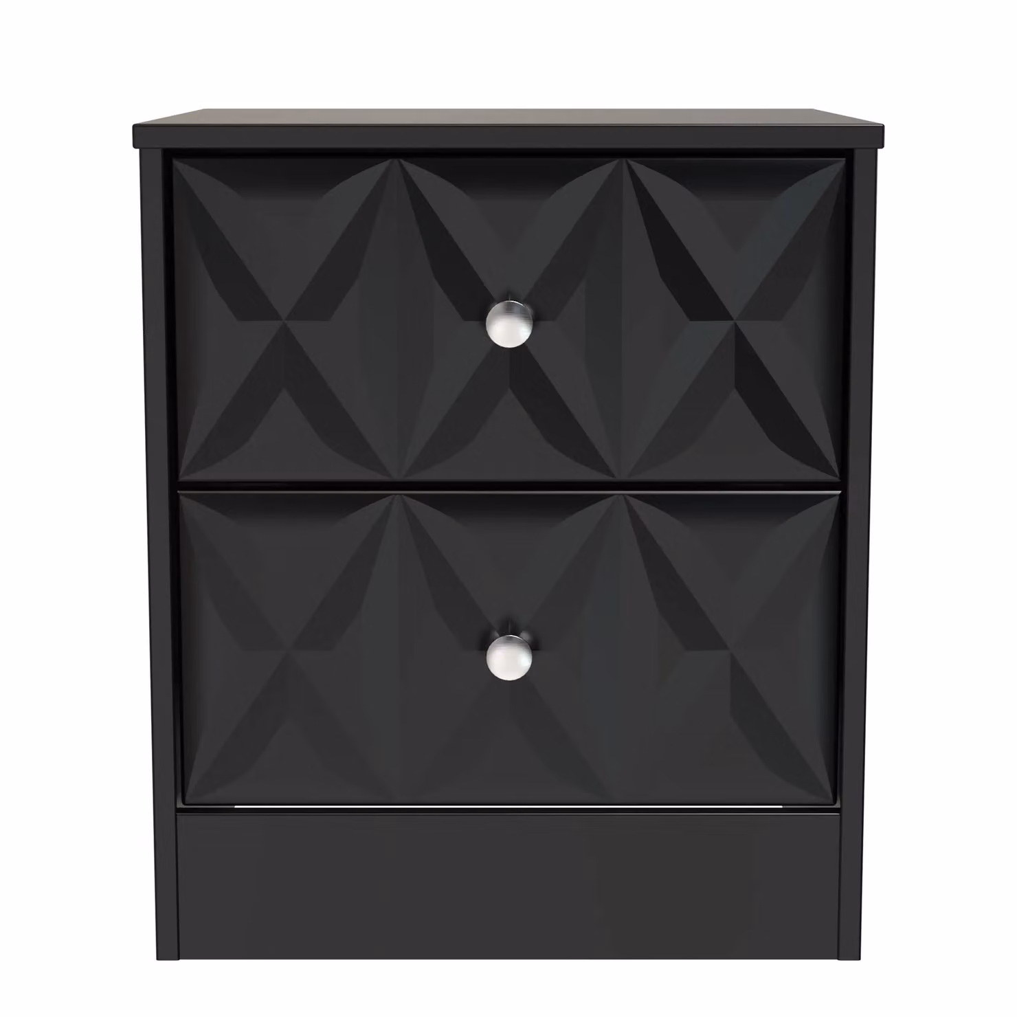 2 U Memphis 2 Drawer Bedside Table in True Black, Small – 2