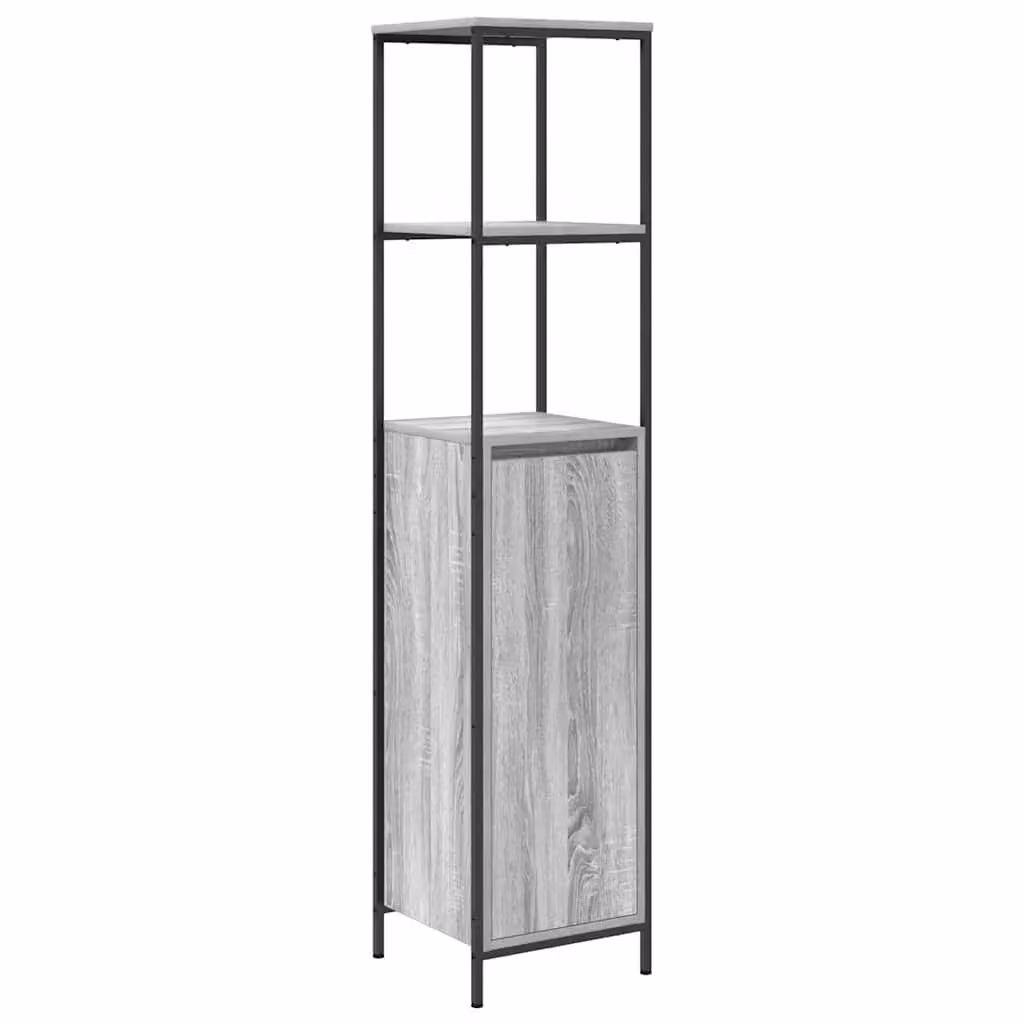 Berkfield Home Grey Sonoma Bathroom Cabinet with Shelves and Hinged Doors, W: 36 cm, D: 35 cm, H: 165 cm – 2
