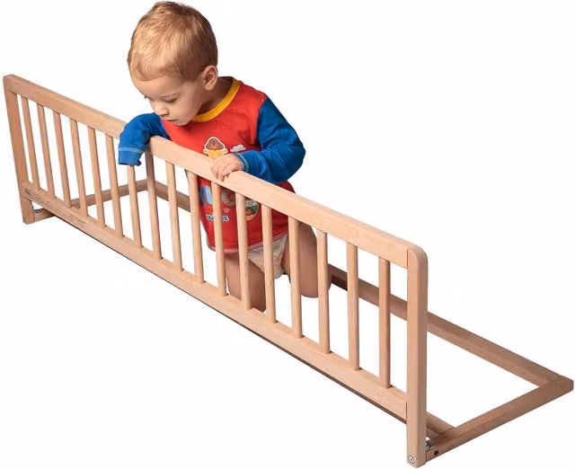 Safetots Foldable Wooden Bed Guard in Natural