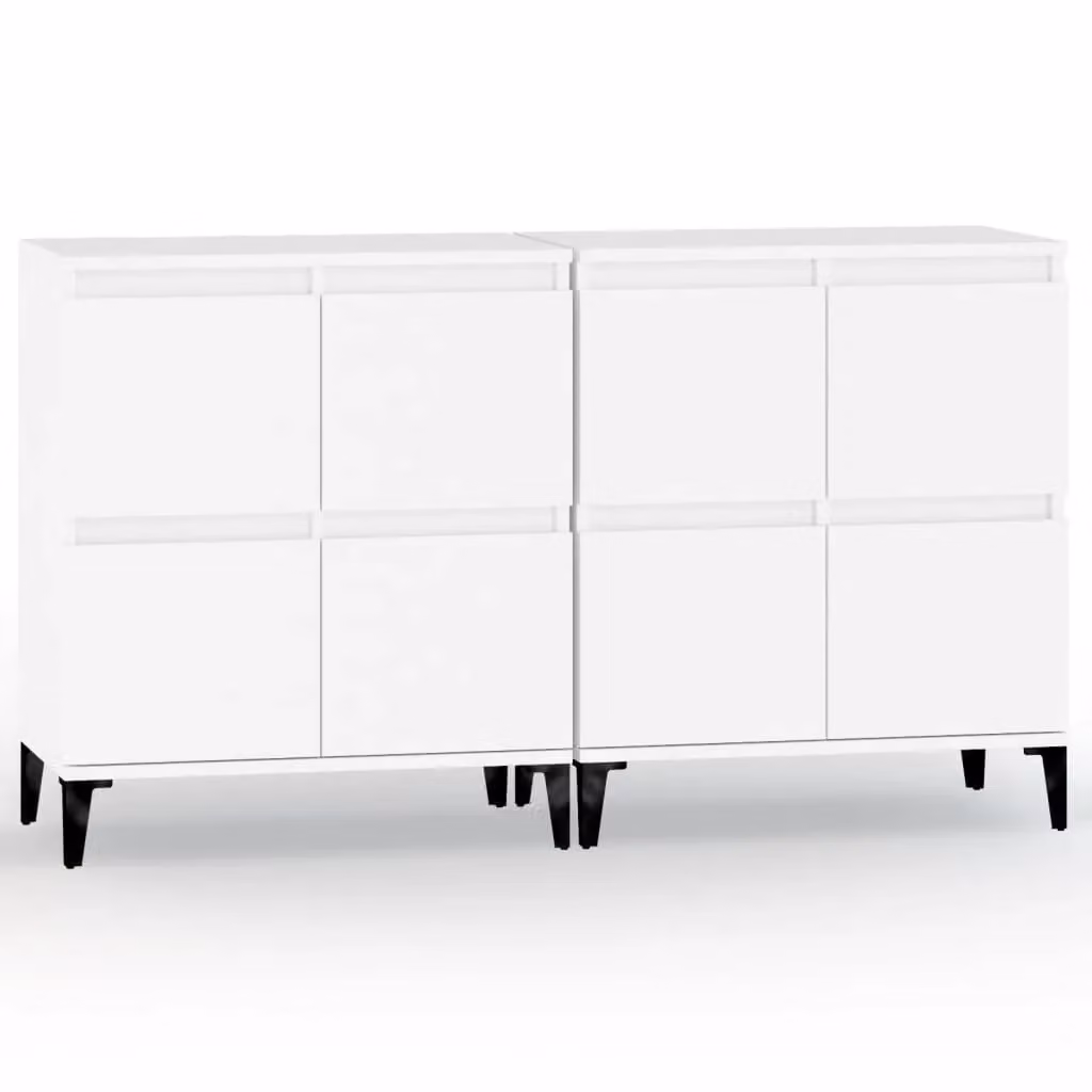Berkfield Home Set of 2 Classic White Sideboards in MDF, W/D/H: 60 x 35 x 70 cm – 2