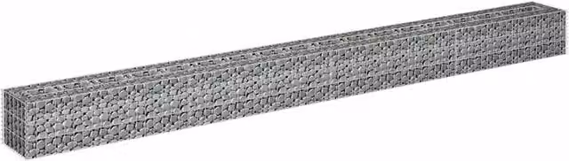 Berkfield Home Durable Galvanised Steel Gabion Raised Bed in Silver, W: 360 cm, D: 30 cm, H: 30 cm