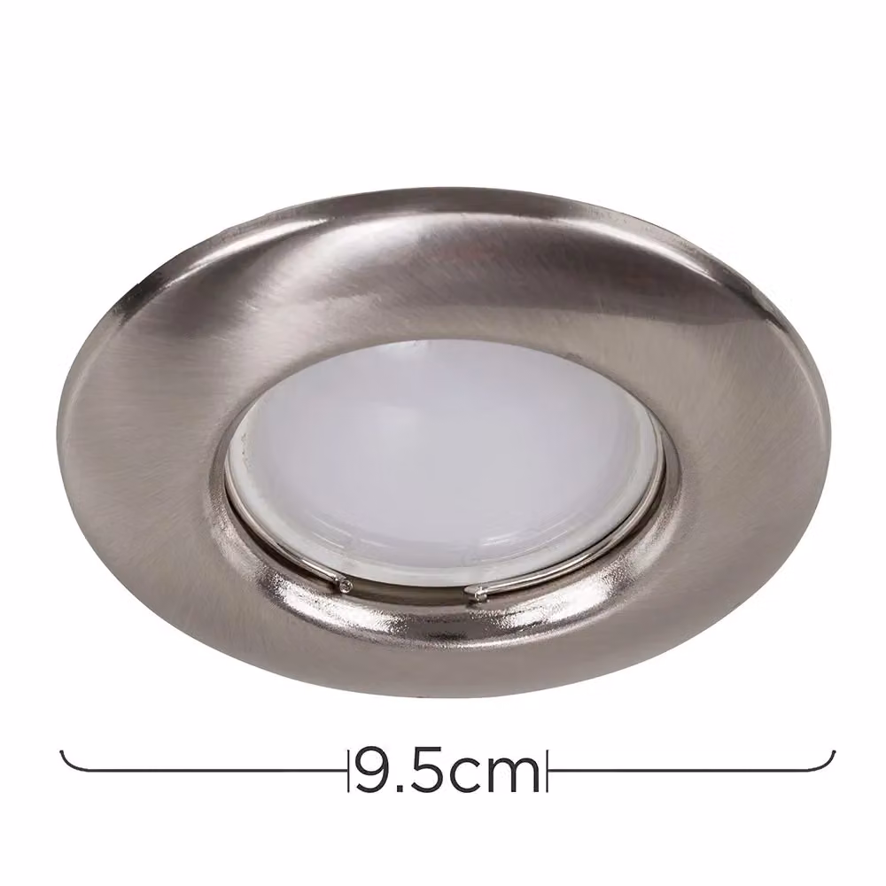 ValueLights Modern Silver LED Fixed Ceiling Downlight Fitting, Pack of 6 – 3