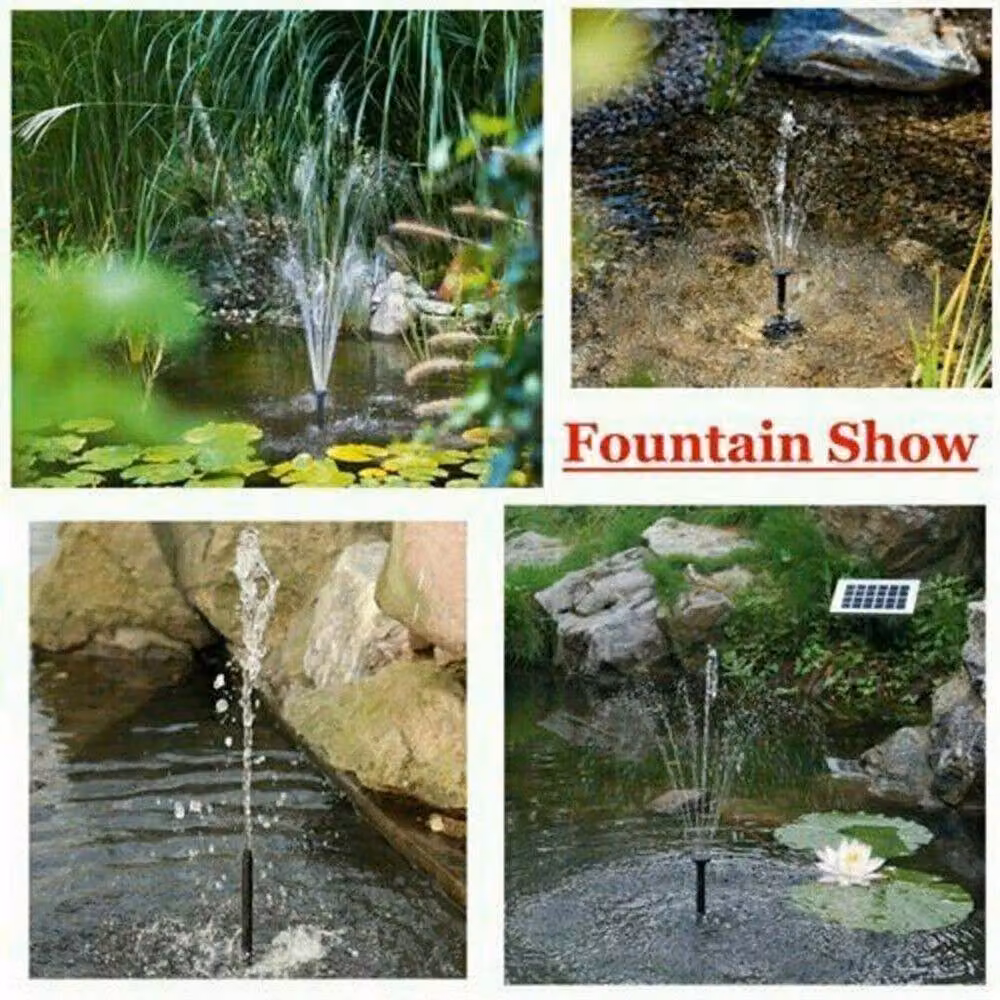 FLAVORA Solar Panel Powered Garden Water Pump with USB, 2.5W, 200L/H, Black – 2