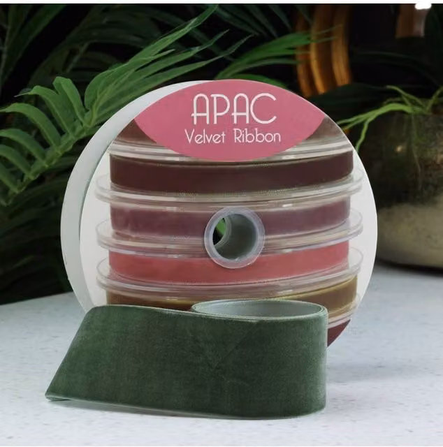 KDMD Dusky Green Velvet Ribbon – 1
