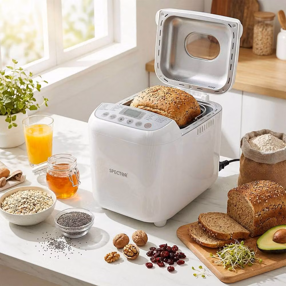 Spector 19-in-1 Automatic Bread Maker with Stainless Steel Non-Stick Pan, 600W, White – 2