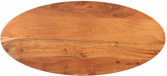 Berkfield Home Oval Solid Wood Acacia Table Top, Brown, W: 110 cm, D: 50 cm, H: 2.5 cm