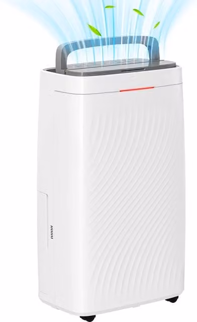 HOMCOM White Portable Dehumidifier and Clothes Dryer with 16L Daily Capacity, 5.5L Water Tank and Air Filter – 1