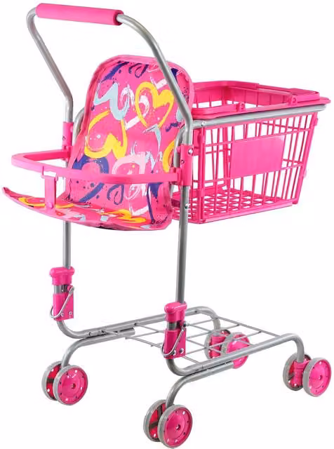 BiBi Doll 2in1 Kids Shopping Trolley in Pink