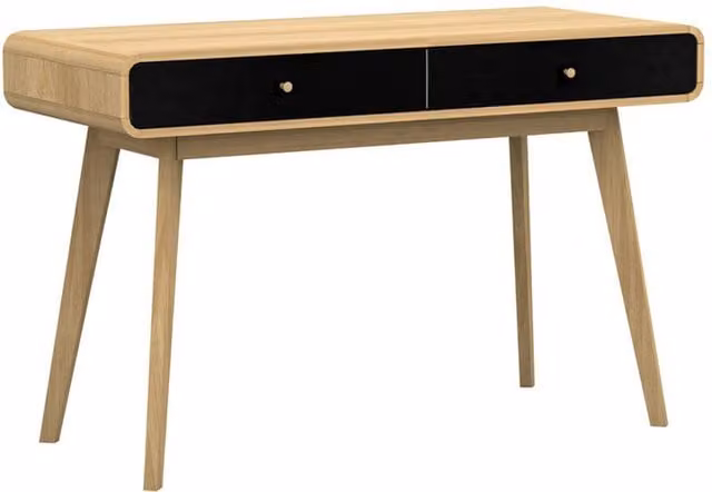 Loft24 Cassie Scandinavian Writing Desk in Oak and Black