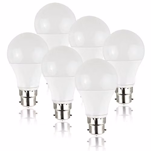 MiniSun 6W LED B22 GLS Energy Saving Bulbs, Pack of 6, Cool White 6500K – 1